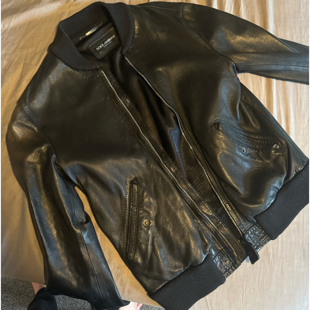 DOLCE & GABBANA LEATHER COAT SIZE 48